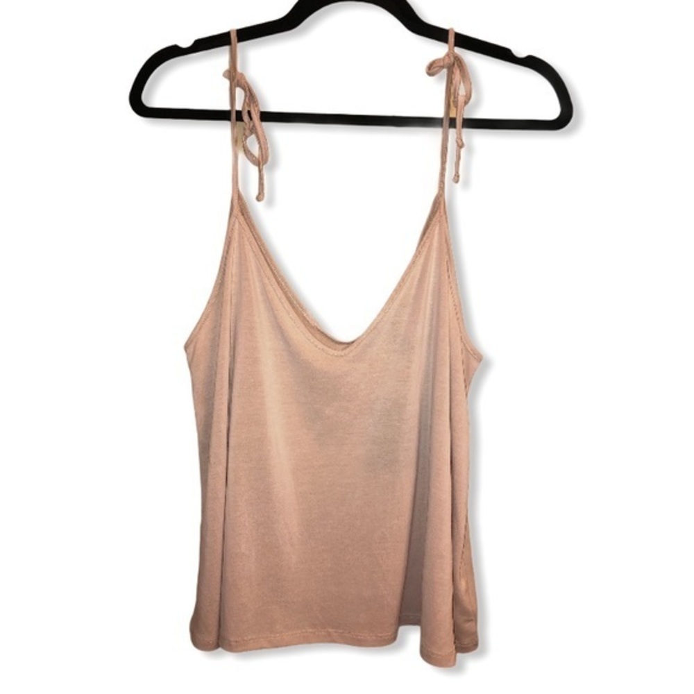Forever 21 Tank Top Tan Tie Spaghetti‎ Straps Large NEW